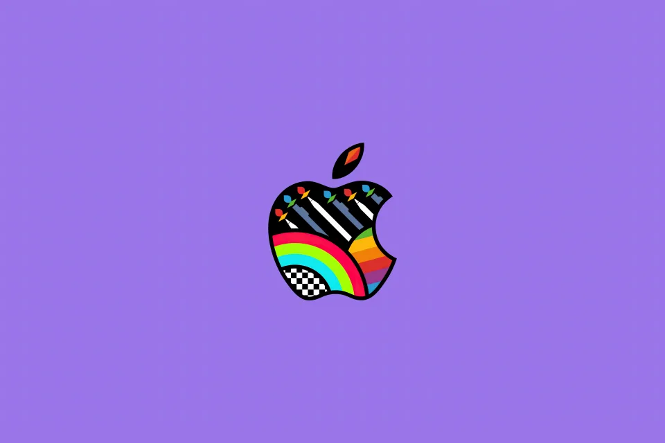 Apple logo Purple background
