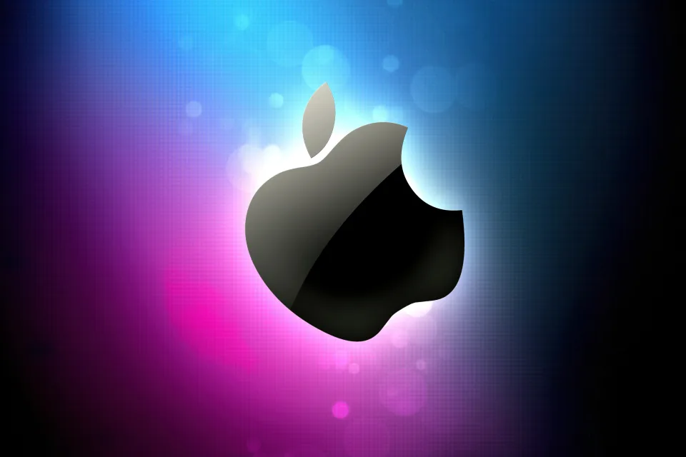 Glowing Apple logo