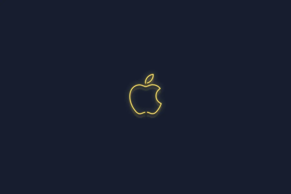 Yellow Apple logo Neon sign