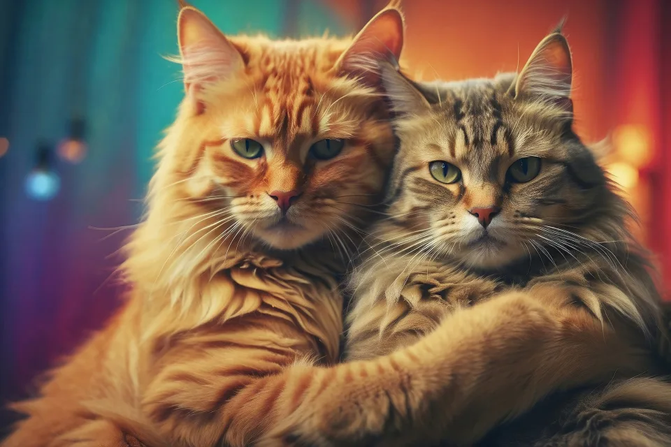 Zwei Katze für Foto