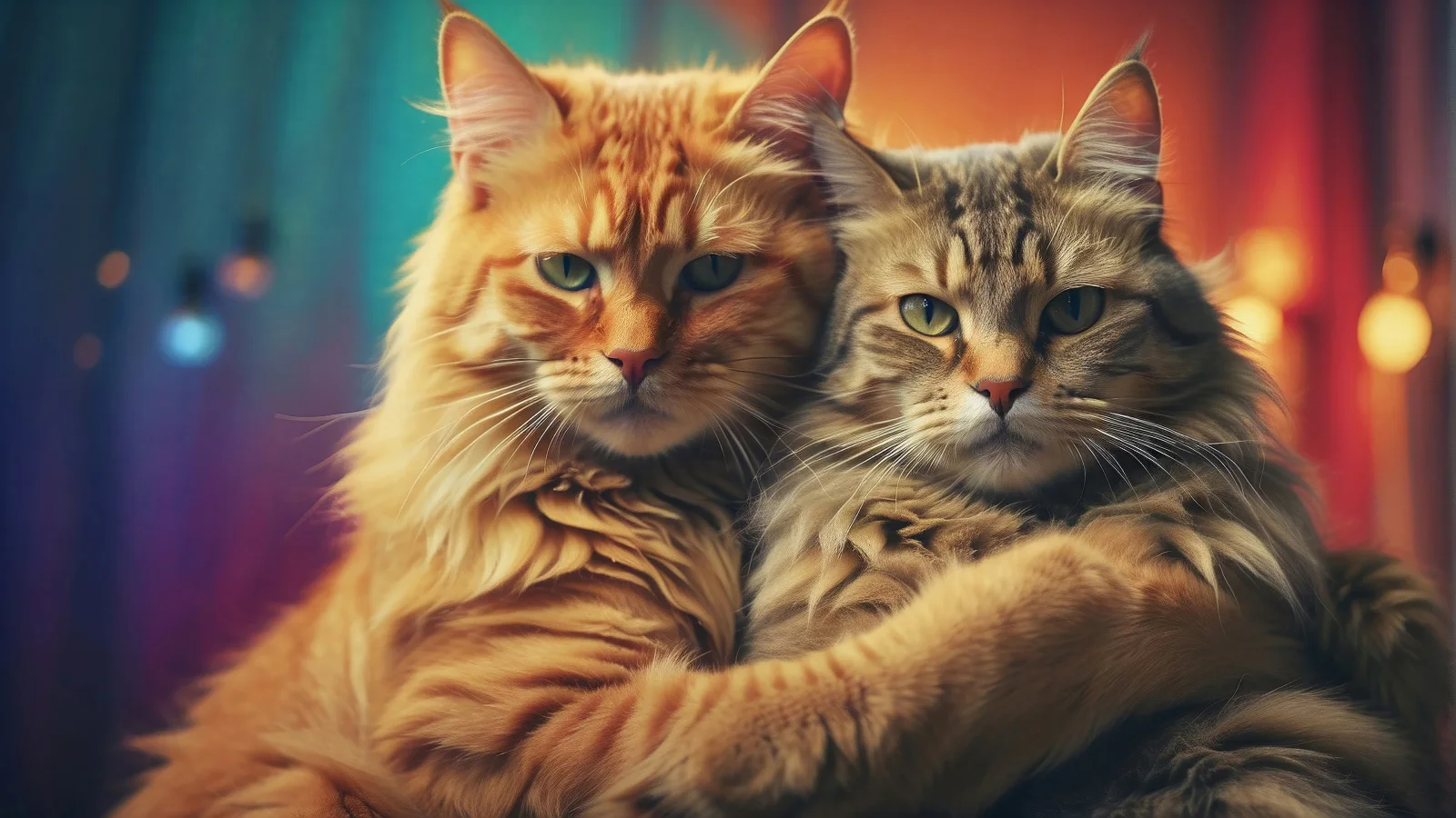 Zwei Katze für Foto