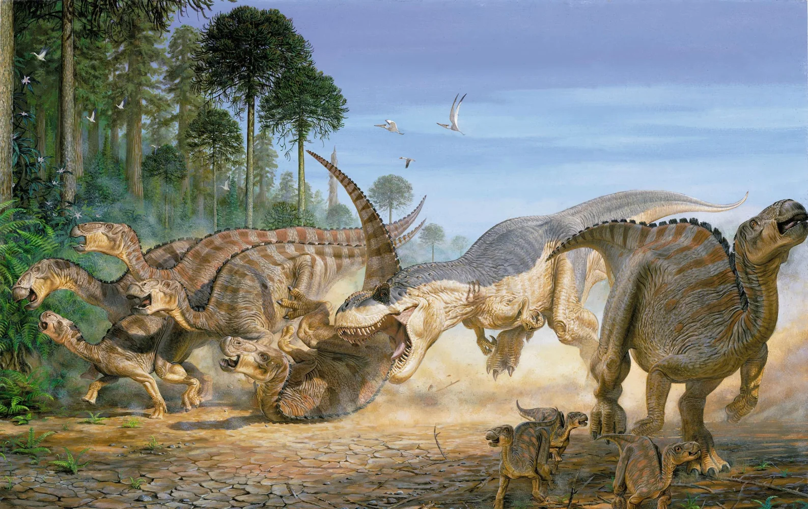 Angriff eines wütenden Dinosauriers