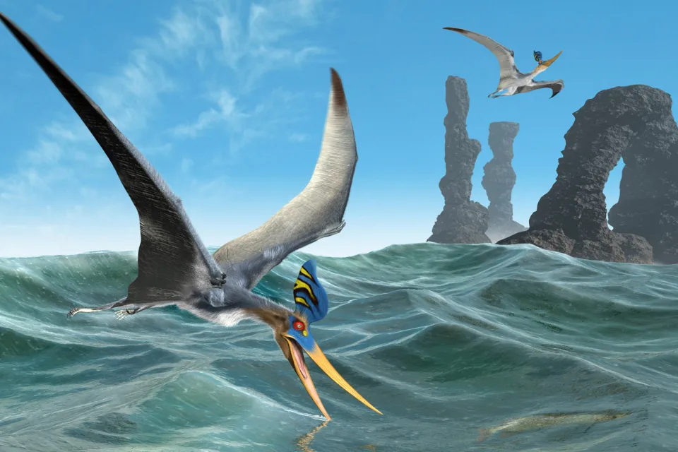 Dinosaurier über dem Meer