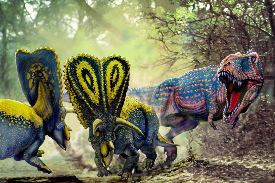 Farbenfrohe Dinosaurier