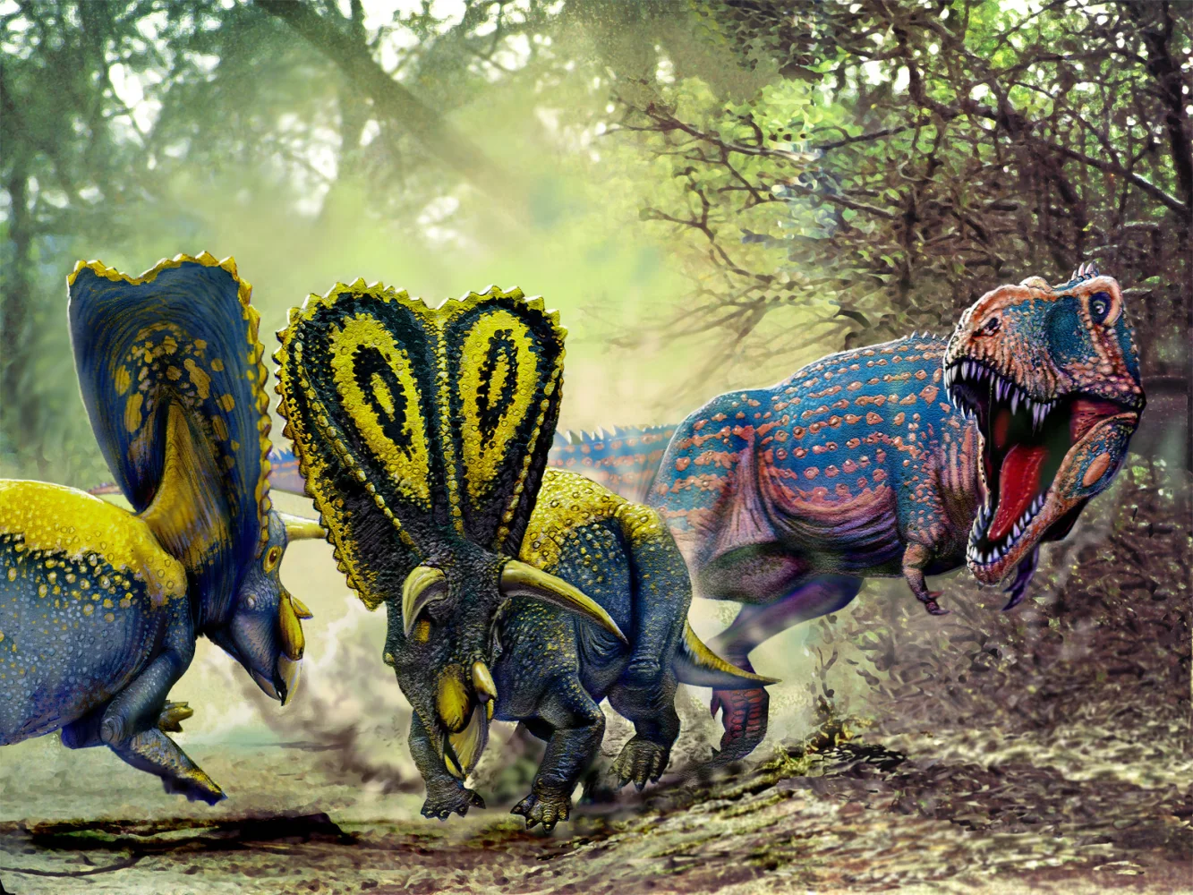 Farbenfrohe Dinosaurier