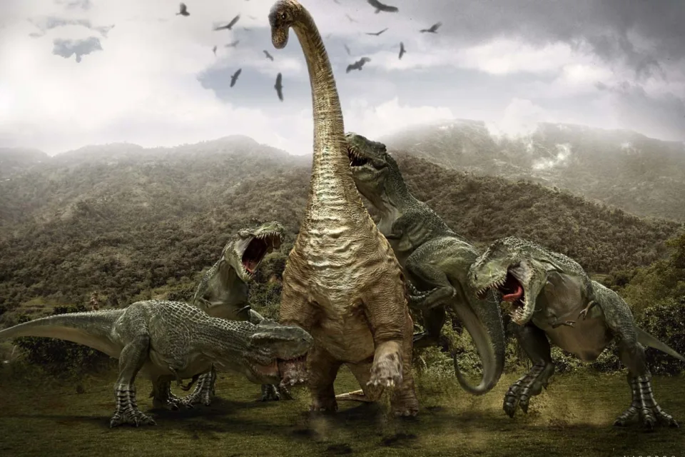Tiermotiv – Tyrannosaurus greifen an