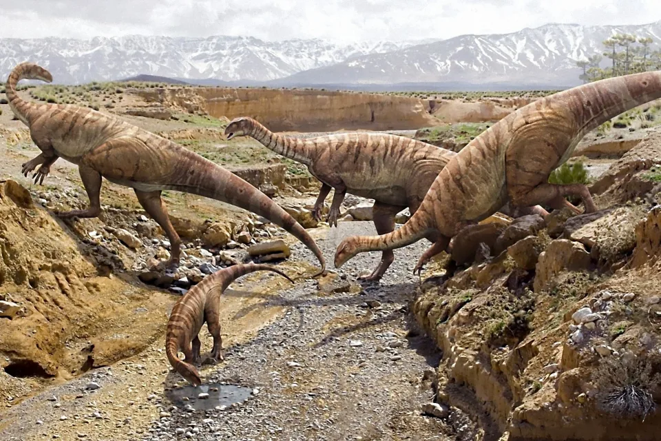 Wandernde Dinosaurierfamilie