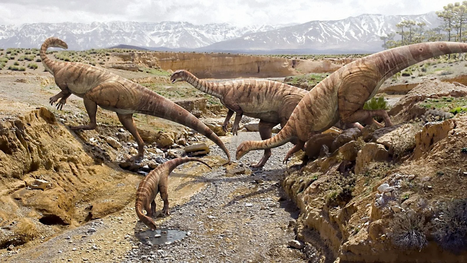 Wandernde Dinosaurierfamilie