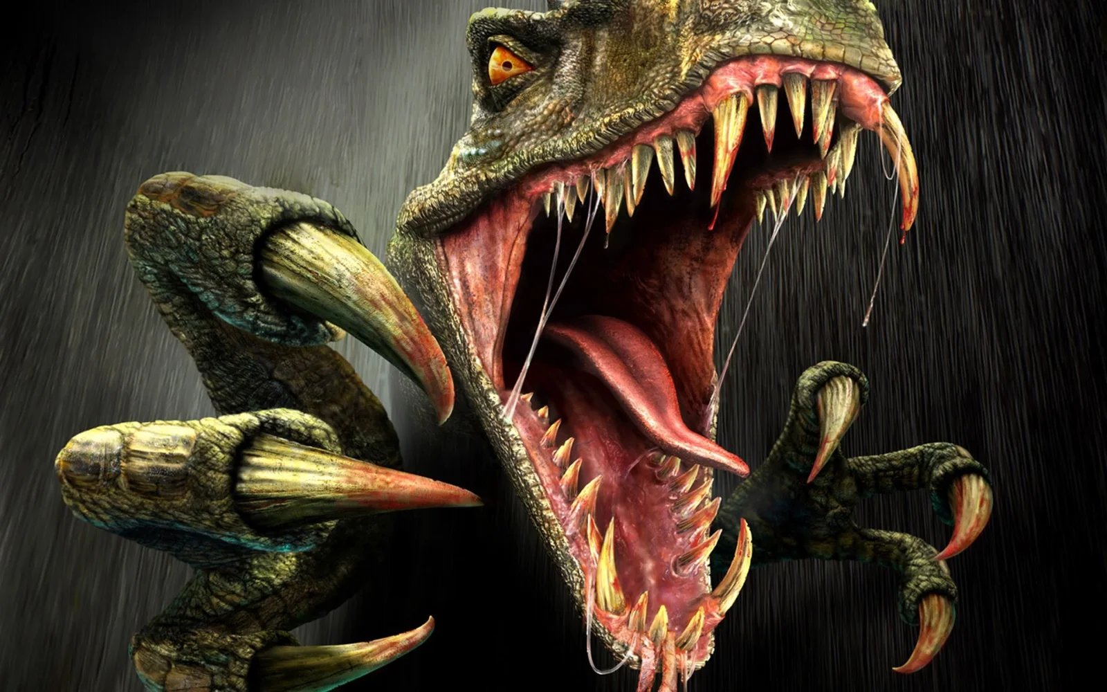 Zahnbewehrtes Dinosauriermaul