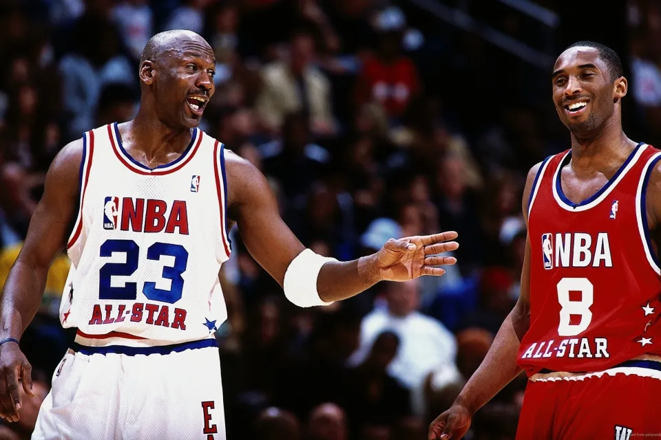 Basketballspieler Michael Jordan und Kobe Bryant