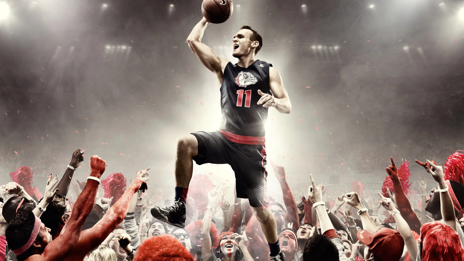 Basketballspieler in Sprung