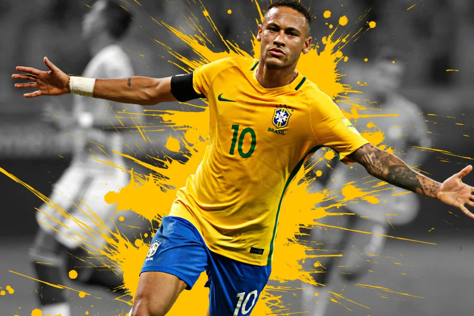 Brasilianischer Fußballspieler in gelben
