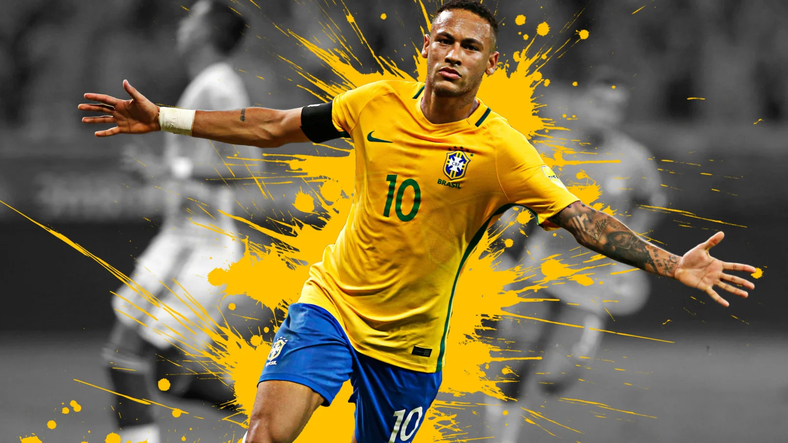 Brasilianischer Fußballspieler in gelben
