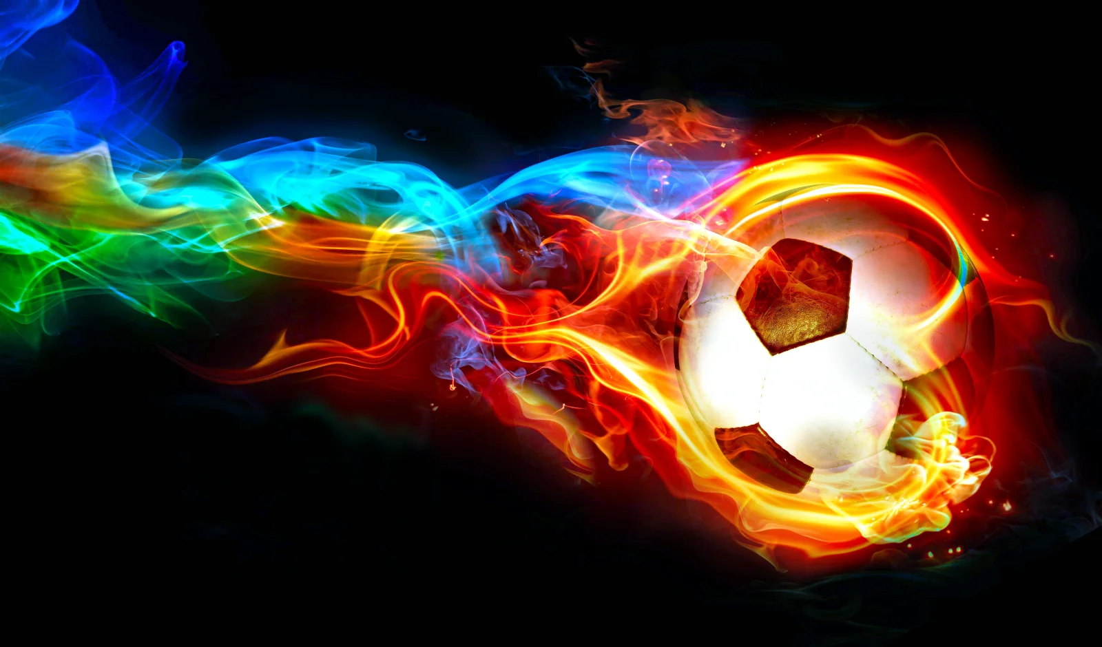 Fußball mit vor schwarzem Hintergrund
