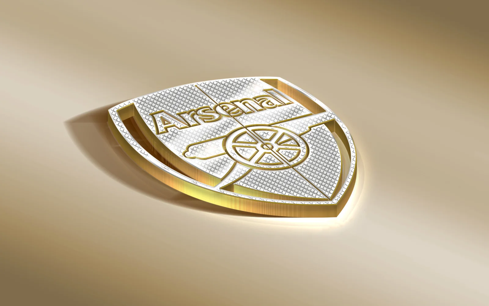Logo Team Arsenal vor braunem Hintergrund