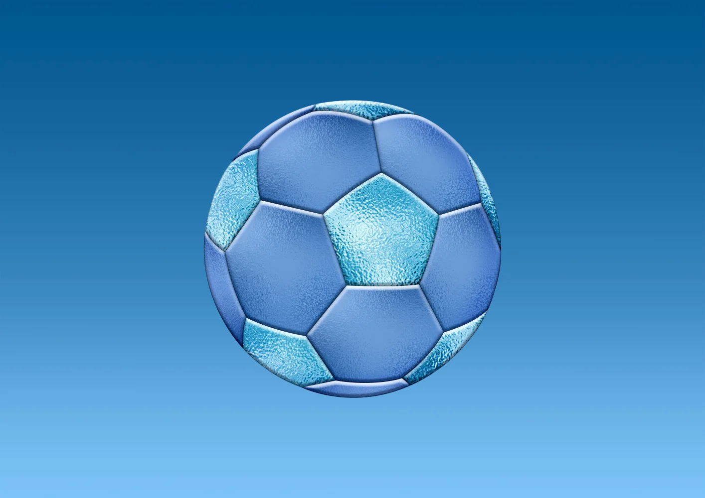 Schöner Fußball vor hellblauem Hintergrund