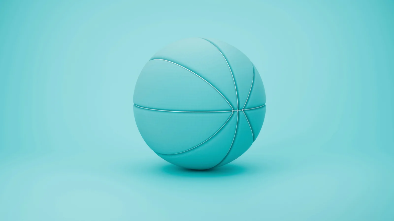 Sportlicher Ball vor hellblauem Hintergrund