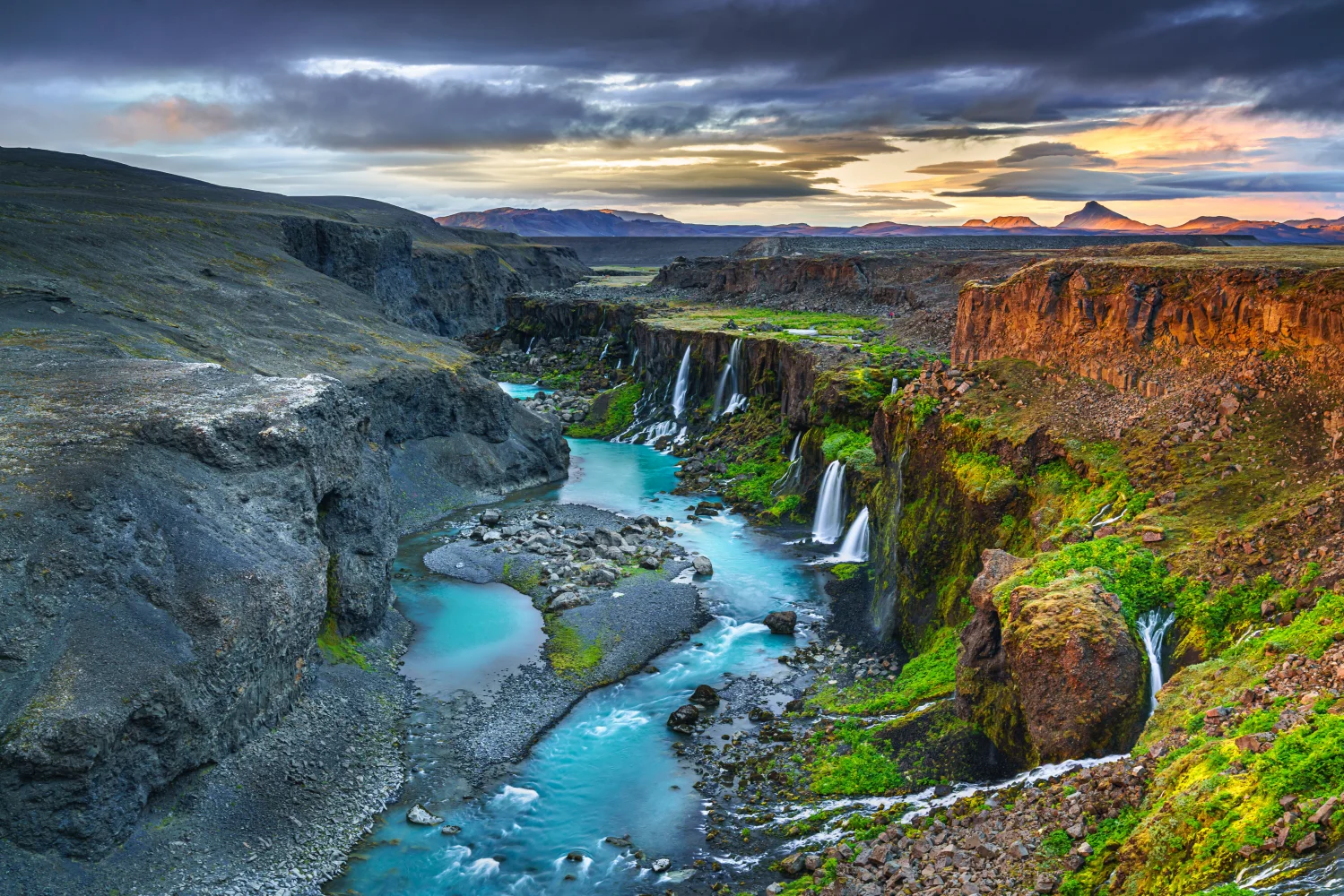 Malerischer Canyon Sigöldugljufur, Island