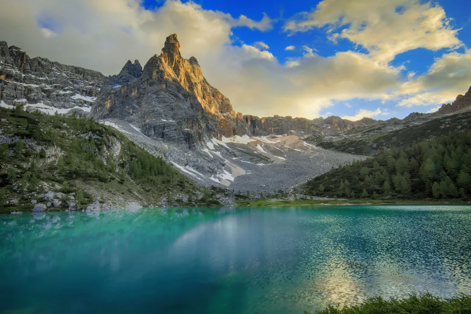 Berg Massiv Dolomiten am See, Italien