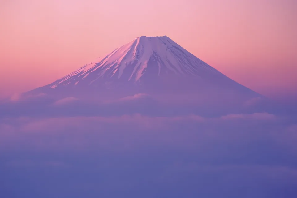 Berg Fuji in rosa