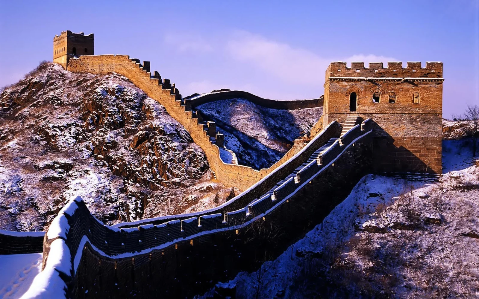 Bedeckte Schnee China Mauer