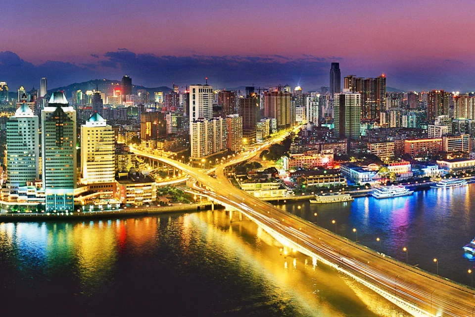 Blick auf Nacht Stadt China