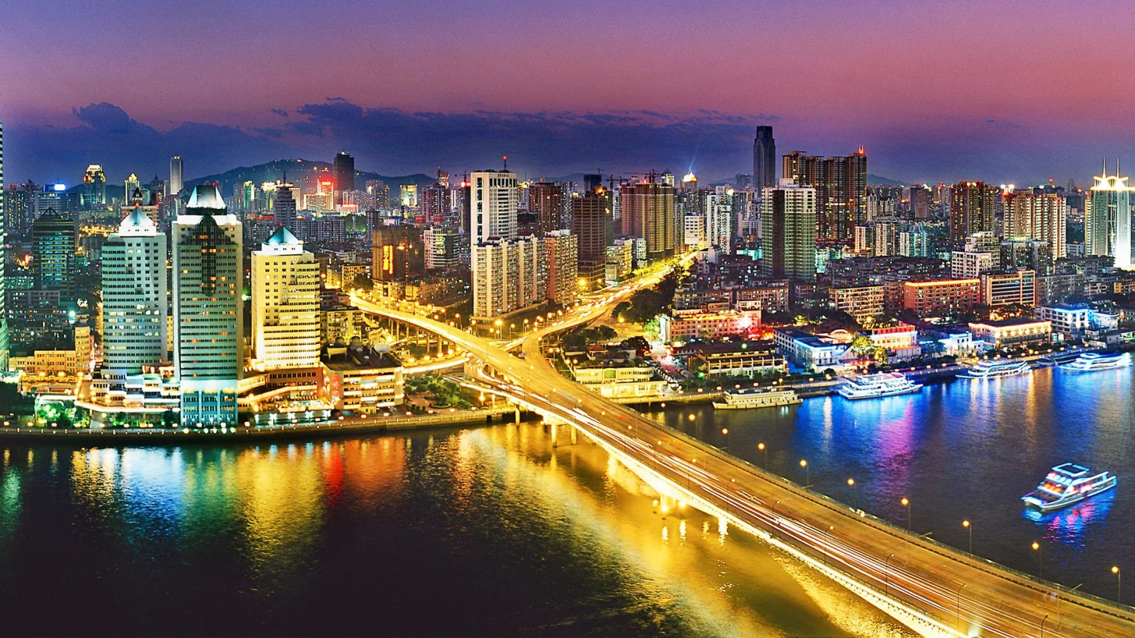Blick auf Nacht Stadt China