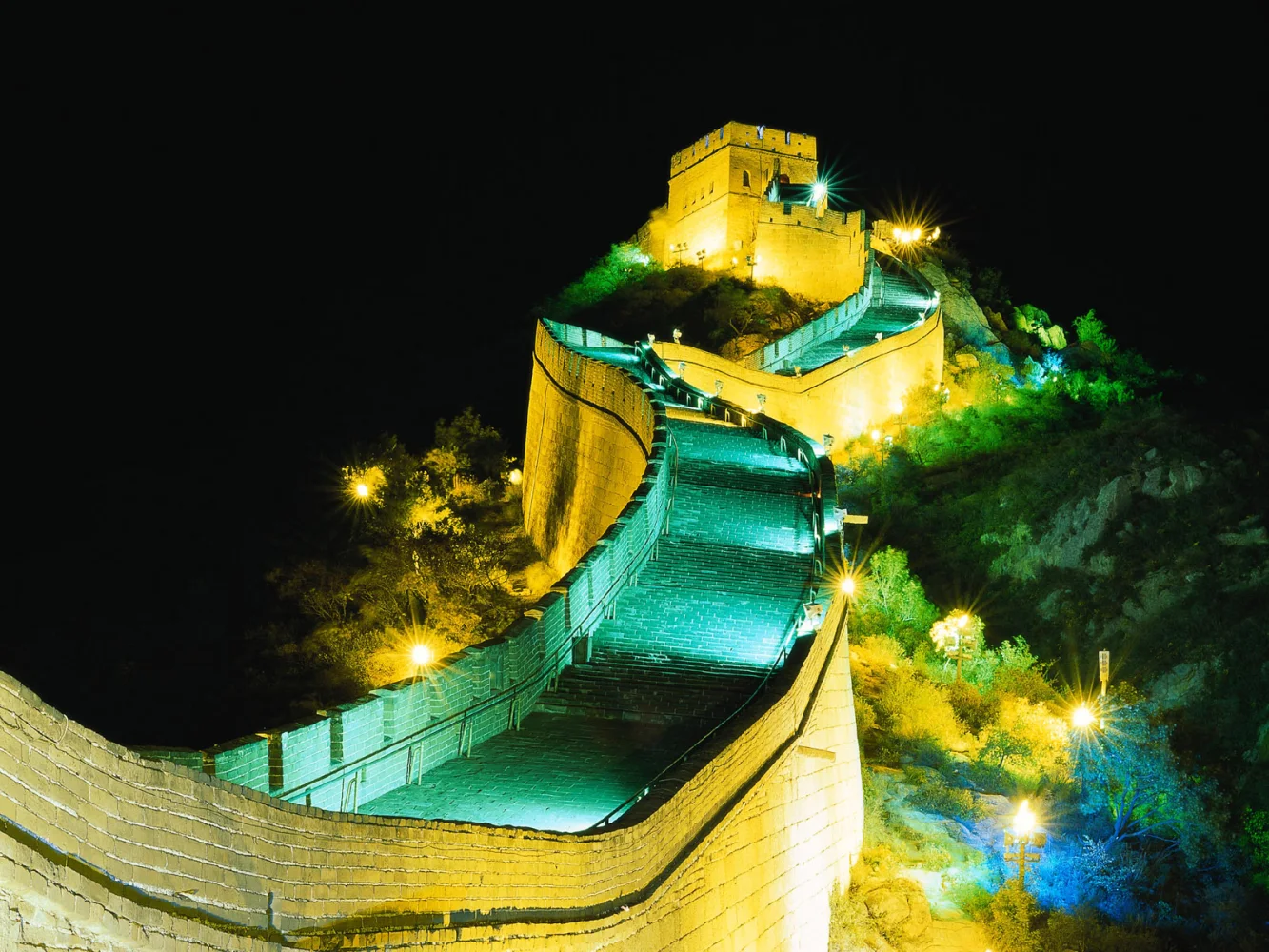 Große Mauer bei Nacht