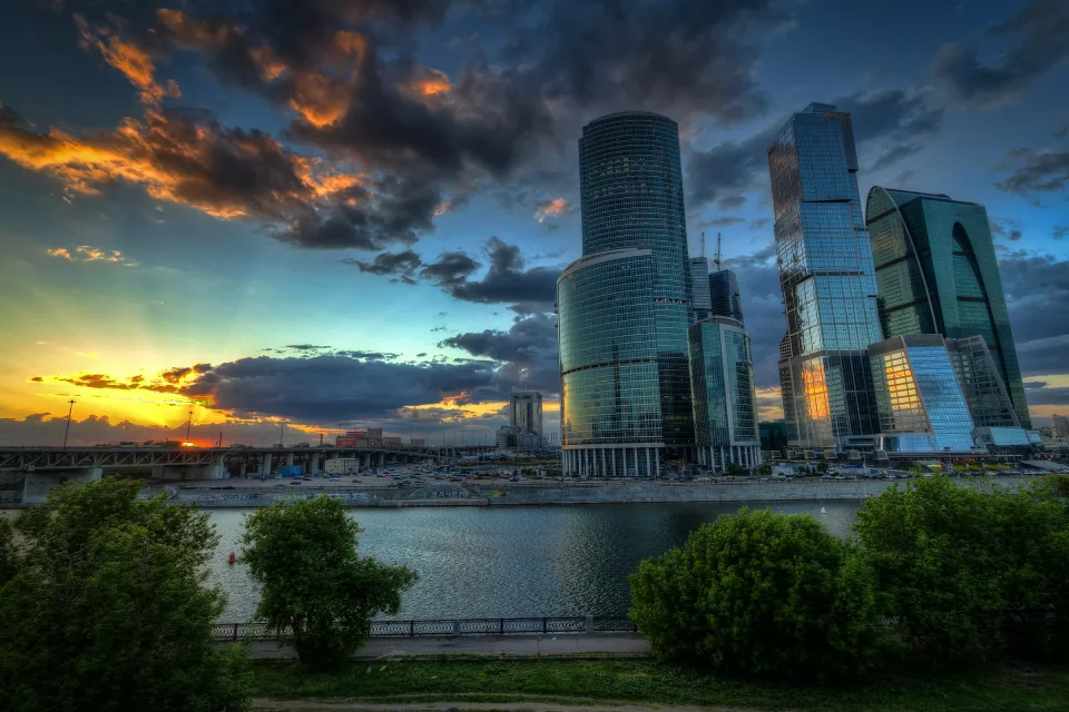 Moskau unter den Wolken