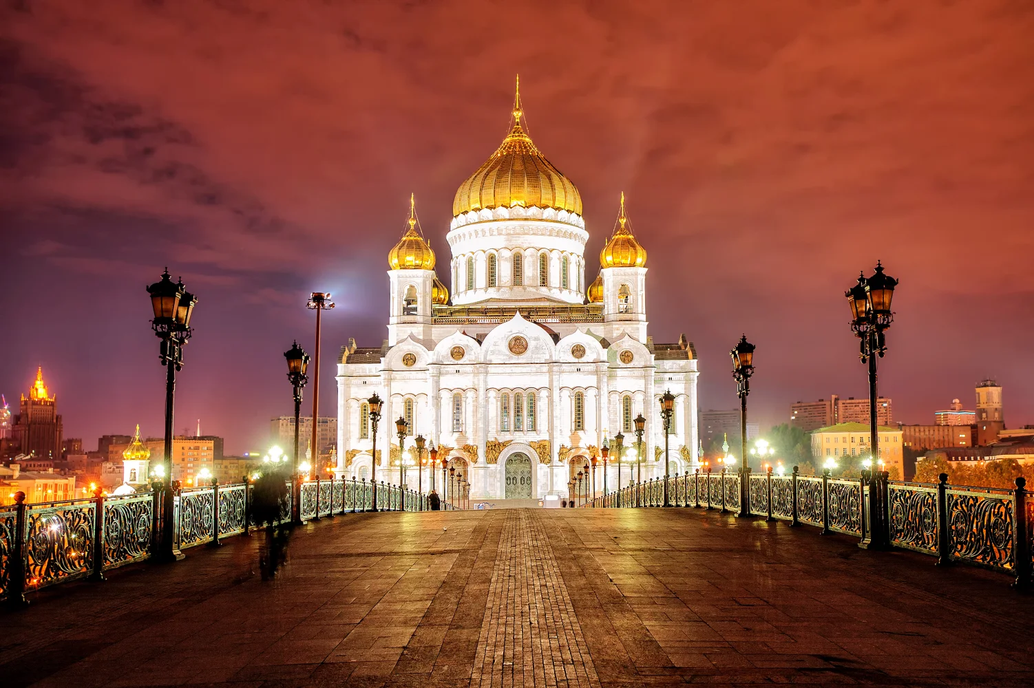Schöner Christ Erlöser Kathedrale am Abend, Moskau. Russland