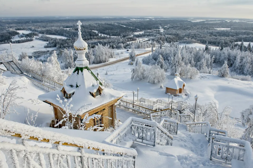 Winterlicher Landschaft in Russland
