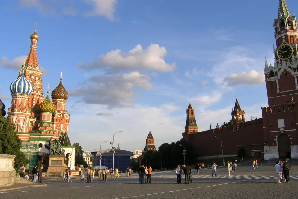 Wunderschöner Tag auf roten Platz in Moskau