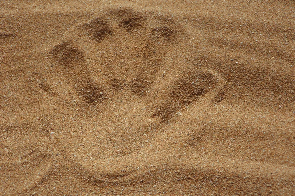 Naturmotiv – Hand im Sand
