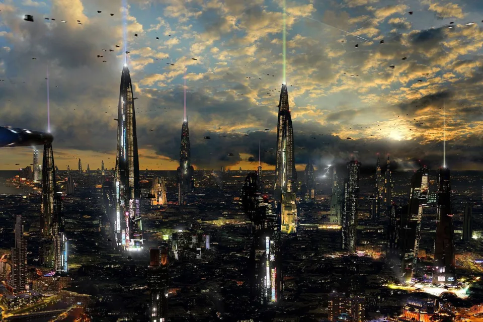 Skyline Der Stadt Unter Bewölktem Himmel Tagsüber
