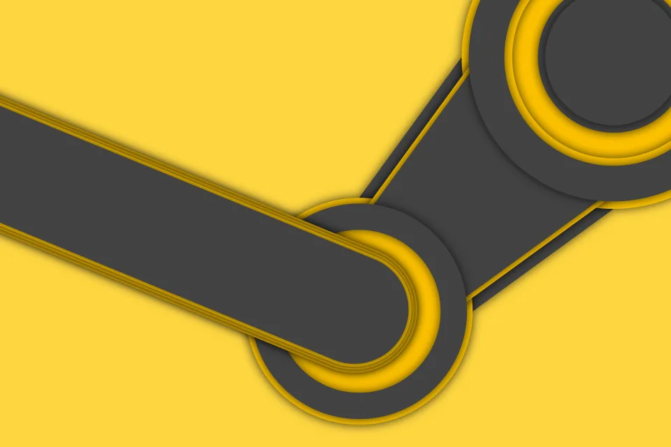 Steam Logo Grau und Gelb