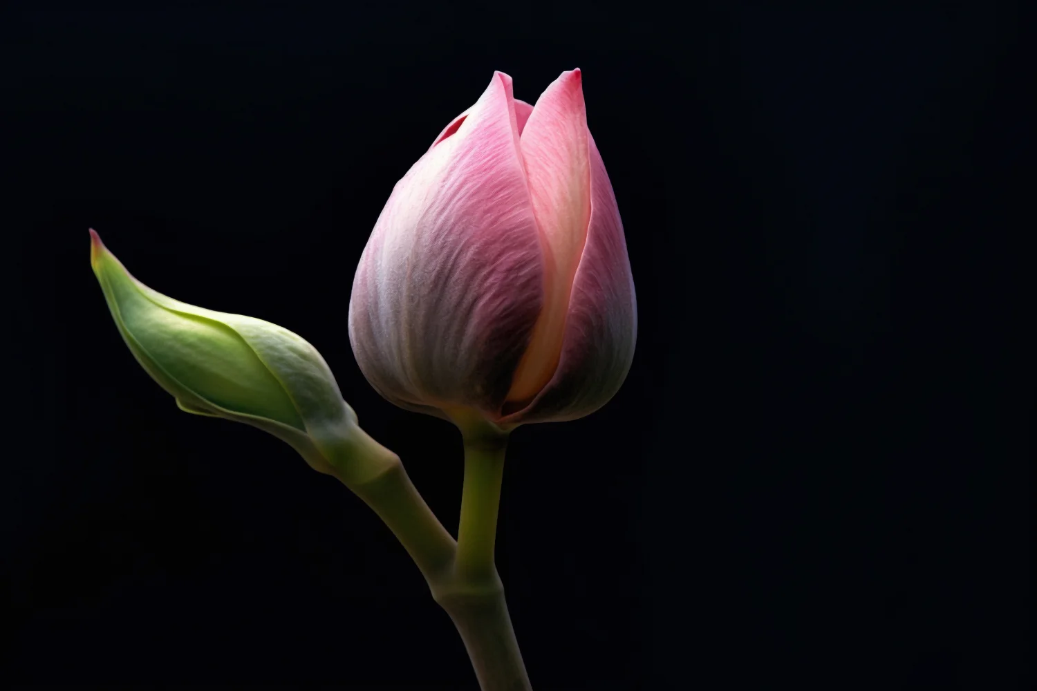 Rosa Blume Lotus vor schwarzem Hintergrund