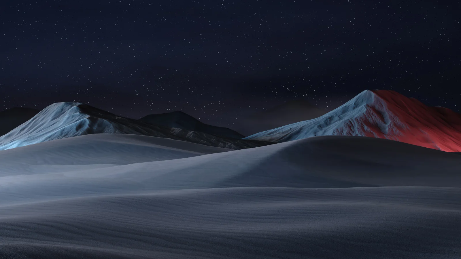 Snow Berge Starry Himmel