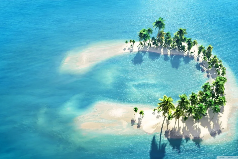 Sandiger Insel in Form