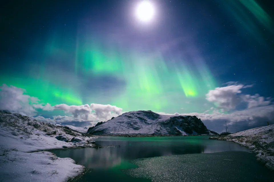 Aurora Borealis Glacier Berge