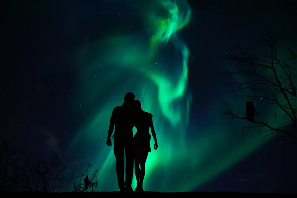 Paar Aurora Borealis