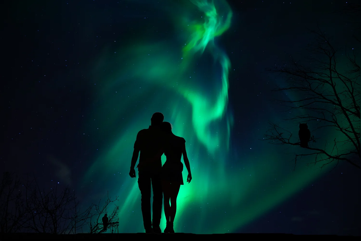 Paar Aurora Borealis