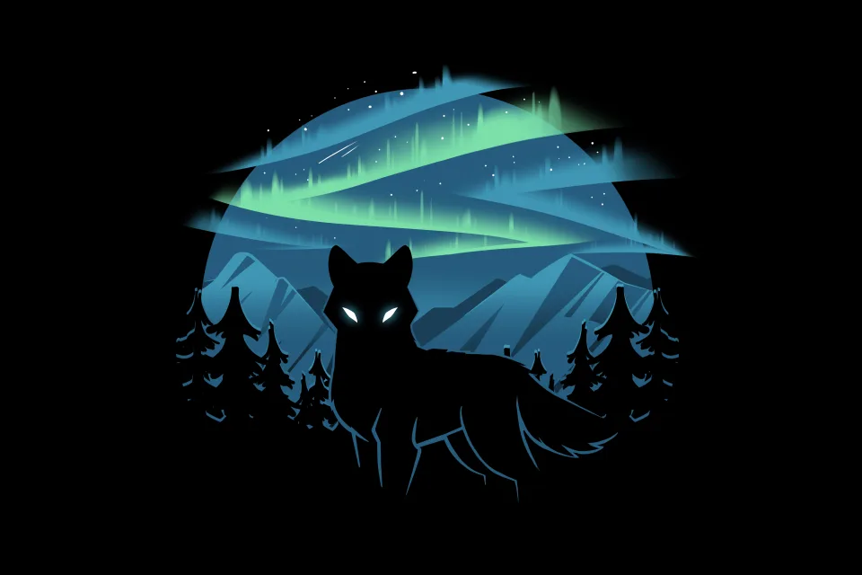 Wolf Aurora Borealis