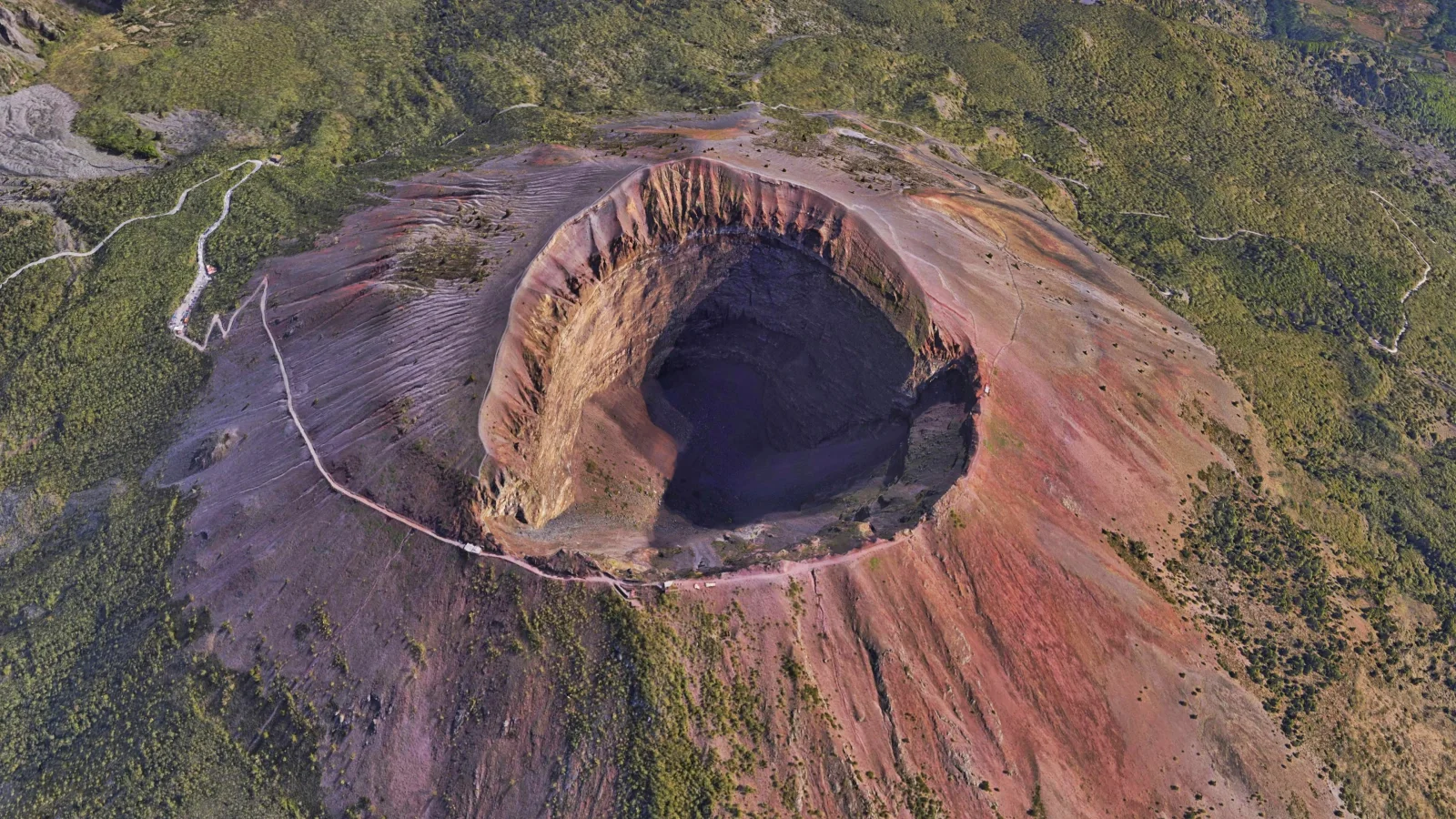 Krater Vulkan Draufsicht