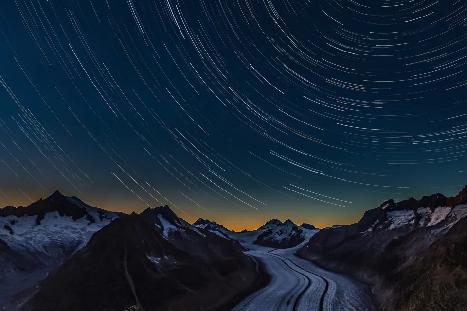 Aletsch Glacier Stern Trails
