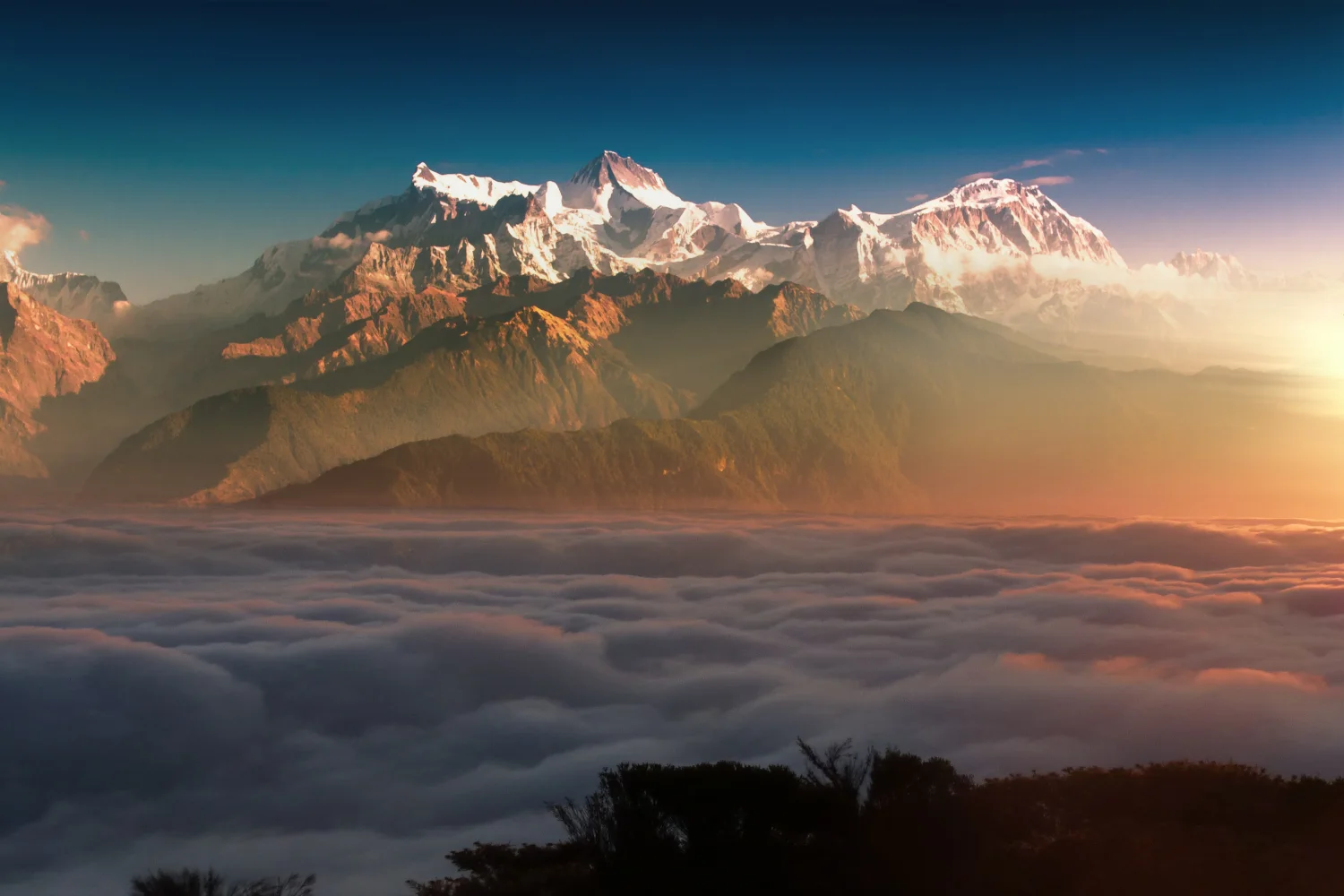 Glacier Berge Wolken
