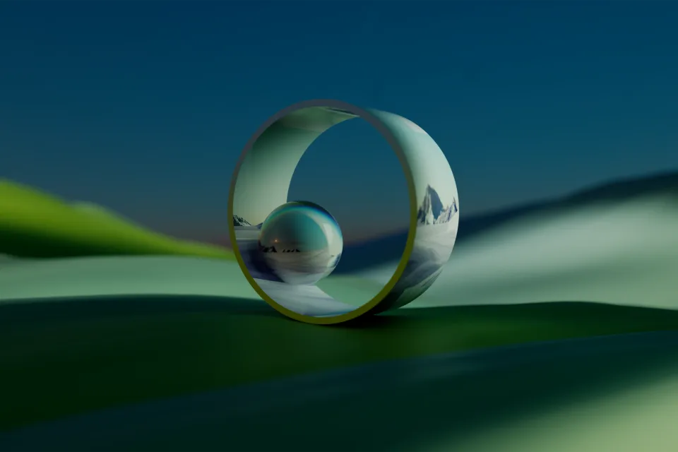 3D Hintergrund grüne Ästhetik