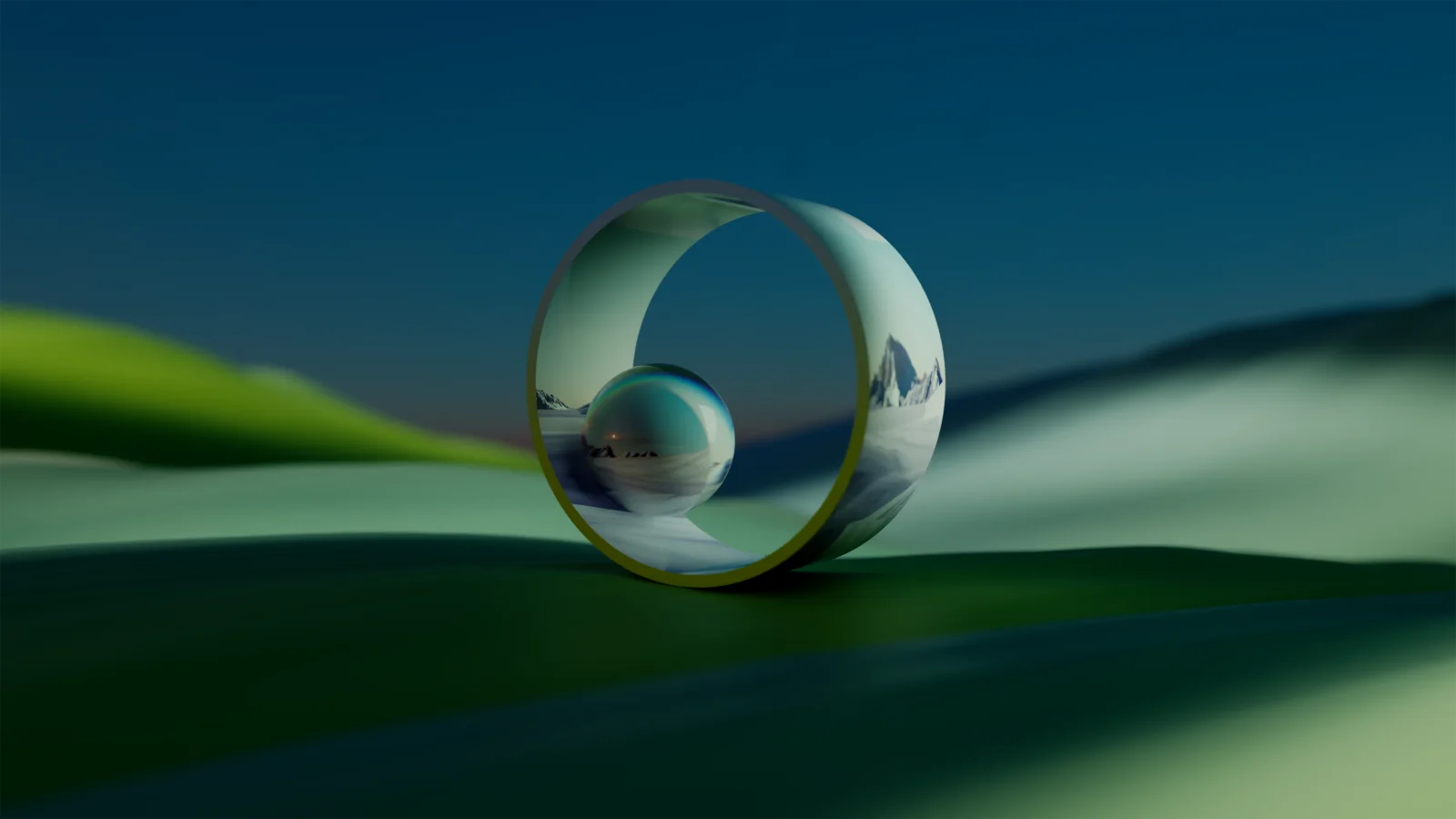 3D Hintergrund grüne Ästhetik