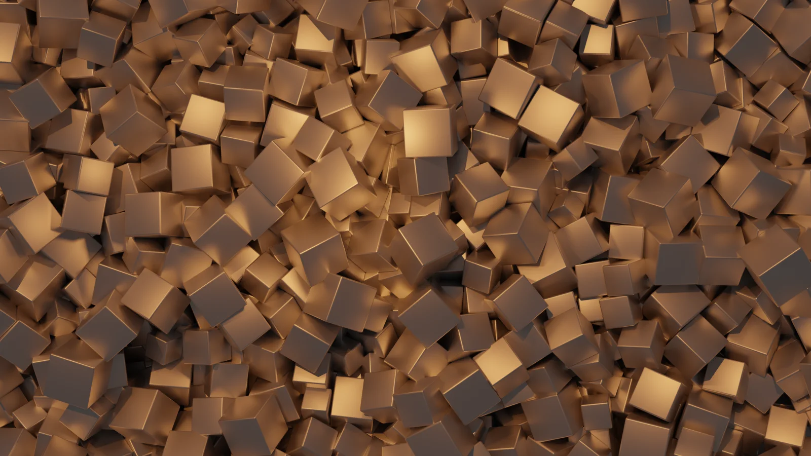 3D Würfel vor goldenem Hintergrund