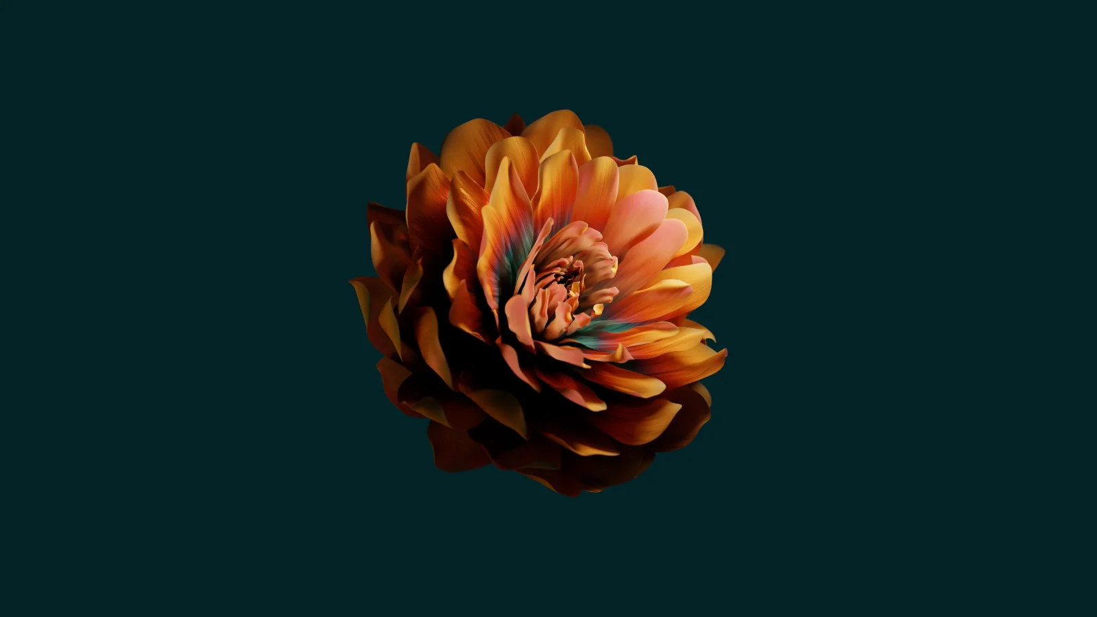 Abstrakte Blume Dunkel Grün