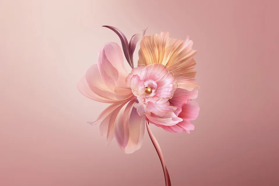 Abstrakte Blume Pastellrot